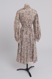 Vintage 1970s original Liberty print floral Origin dress with balloon sleeves UK 10 12 US 6 8 S M