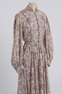 Vintage 1970s original Liberty print floral Origin dress with balloon sleeves UK 10 12 US 6 8 S M