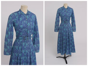 Vintage 1970s original Liberty print floral Origin dress with matching belt UK 10 12 US 6 8 S M