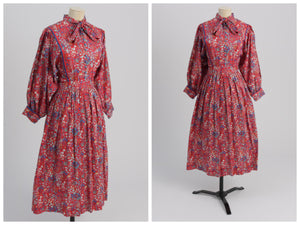 Vintage 1970s original Liberty print floral Origin dress with balloon sleeves UK 12 US 8 M
