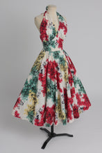 Load image into Gallery viewer, Vintage 1950s original Japanese leaf print cotton dress UK 6 XS
