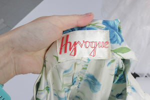 vintage 1950s original floral print cotton dress by Hyvogue UK 6 8 US 2 4 XS S