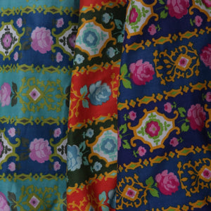 Vintage 1950s original Sportaville floral print cotton pleated skirt UK 6 XS