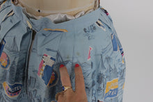 Load image into Gallery viewer, Vintage 1950s original novelty travel label print cotton skirt UK 8 S
