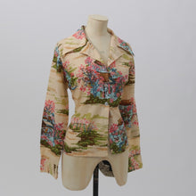 Load image into Gallery viewer, Vintage 1970s original novelty print polyester blouse shirt UK 12 US 8 S
