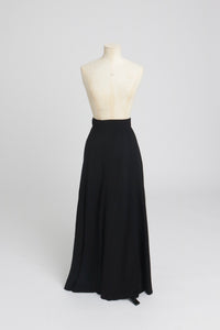 Vintage 1970s original Ossie Clark black moss crepe wrap skirt UK 6 8 10 XS S