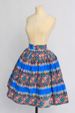 Load image into Gallery viewer, Vintage 1950s original novelty carpet print cotton skirt UK 8 US 4 S
