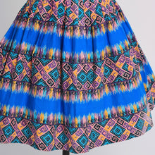 Load image into Gallery viewer, Vintage 1950s original novelty carpet print cotton skirt UK 8 US 4 S
