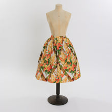 Load image into Gallery viewer, Vintage 1950s original Sportaville floral print cotton skirt UK 6 8 US 2 4 XS S
