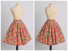 Load image into Gallery viewer, Vintage 1950s original novelty fruit print cotton skirt by Sportaville UK 6 US 2 XS
